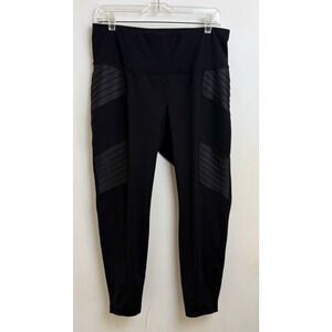 Active Elevate Go-Dry High Rise Cropped Leggings Womens XL Black Exercise Yoga